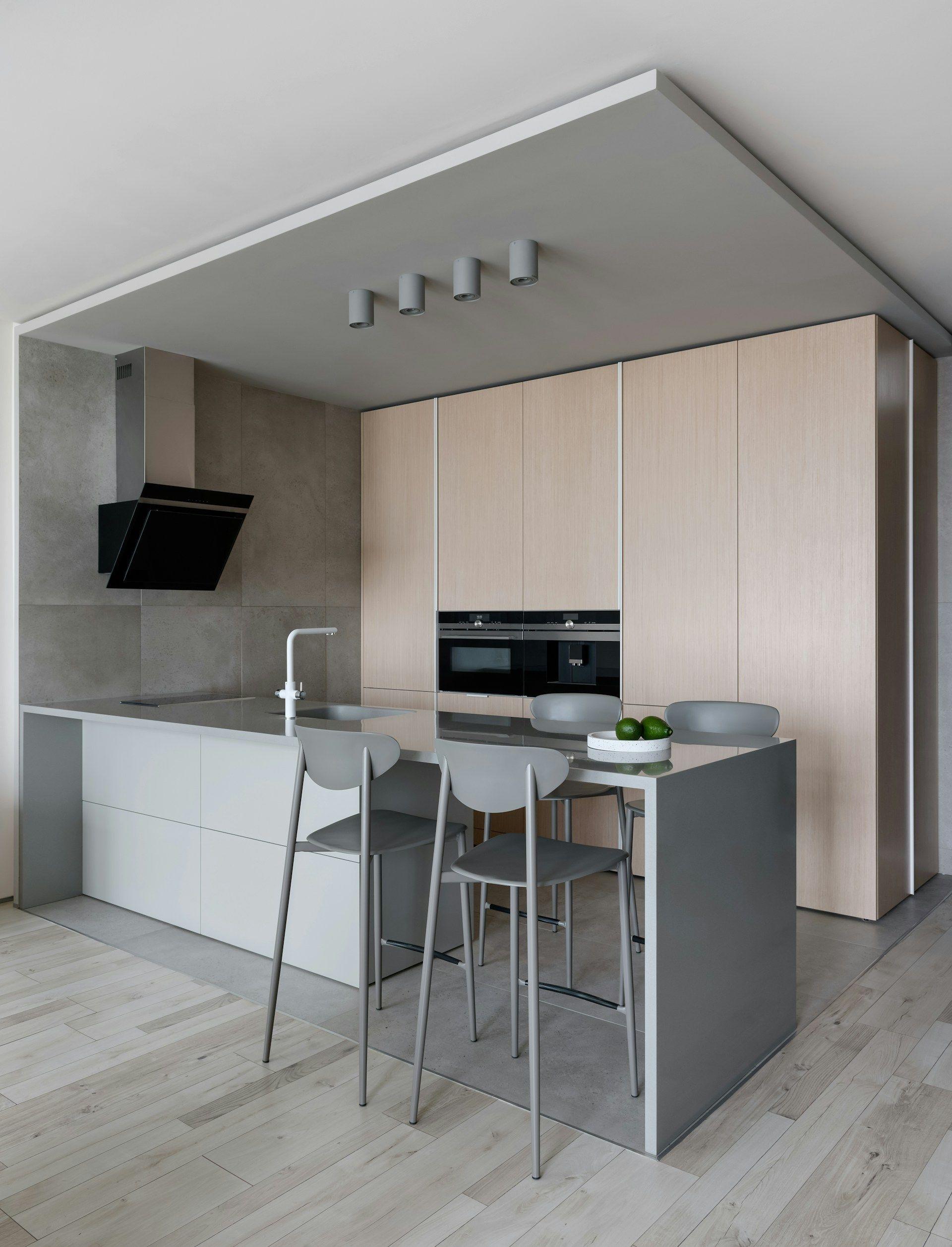 Küchentheke in Grau