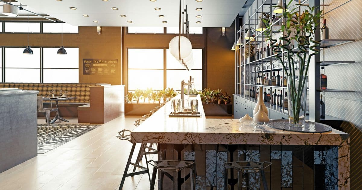 Gastrotheke in Schwarz und Marmor