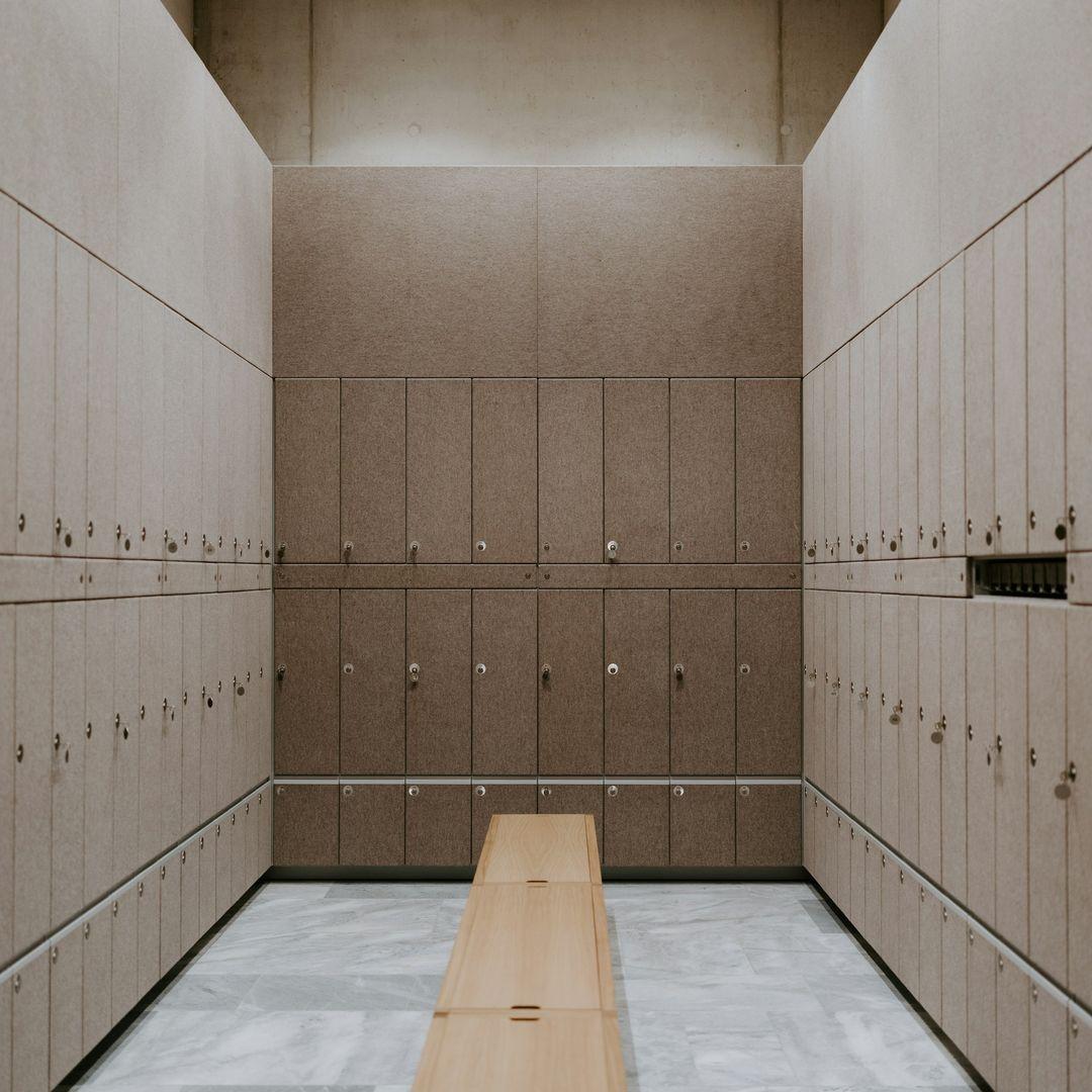 Umkleidekabine in Braun Hell