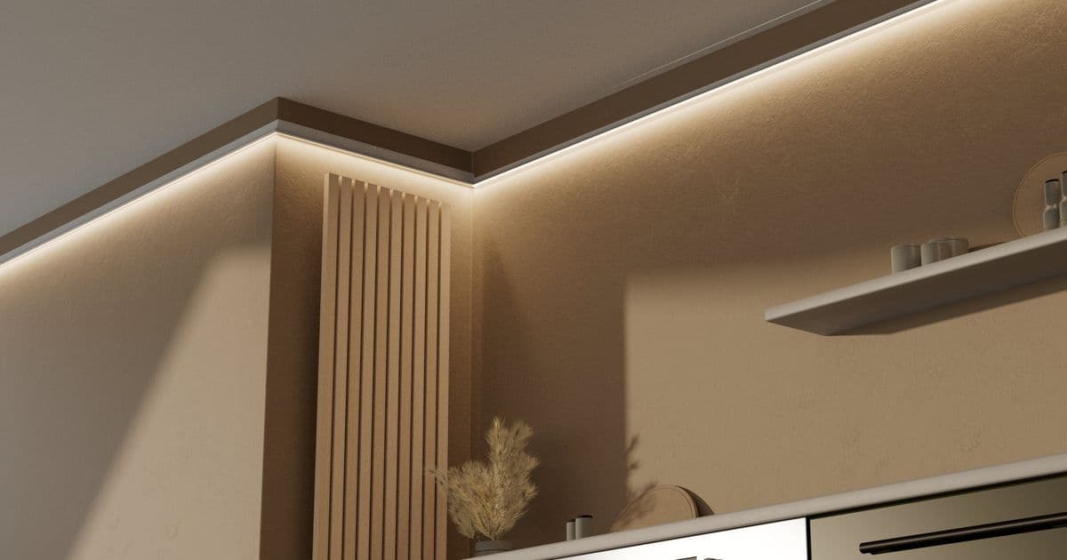 Deckenleiste mit LED in der Küche