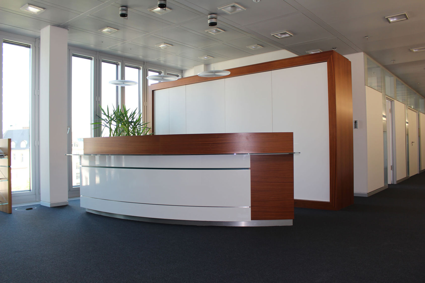 resimdo office reception white wood-effect film: S115 Limewashed White - example  