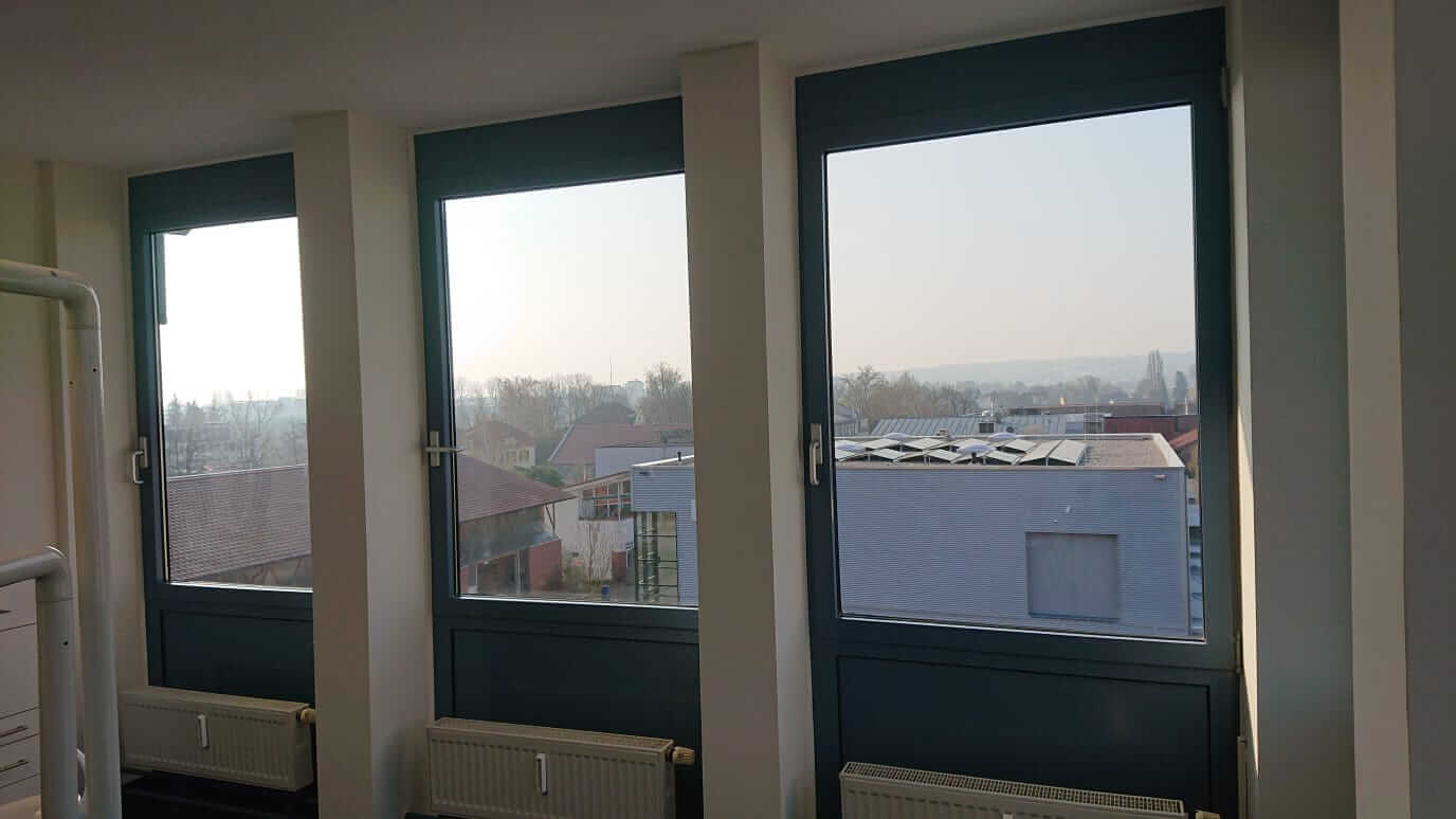 Cost example for application to window with frame and surrounding panel, comparison - before