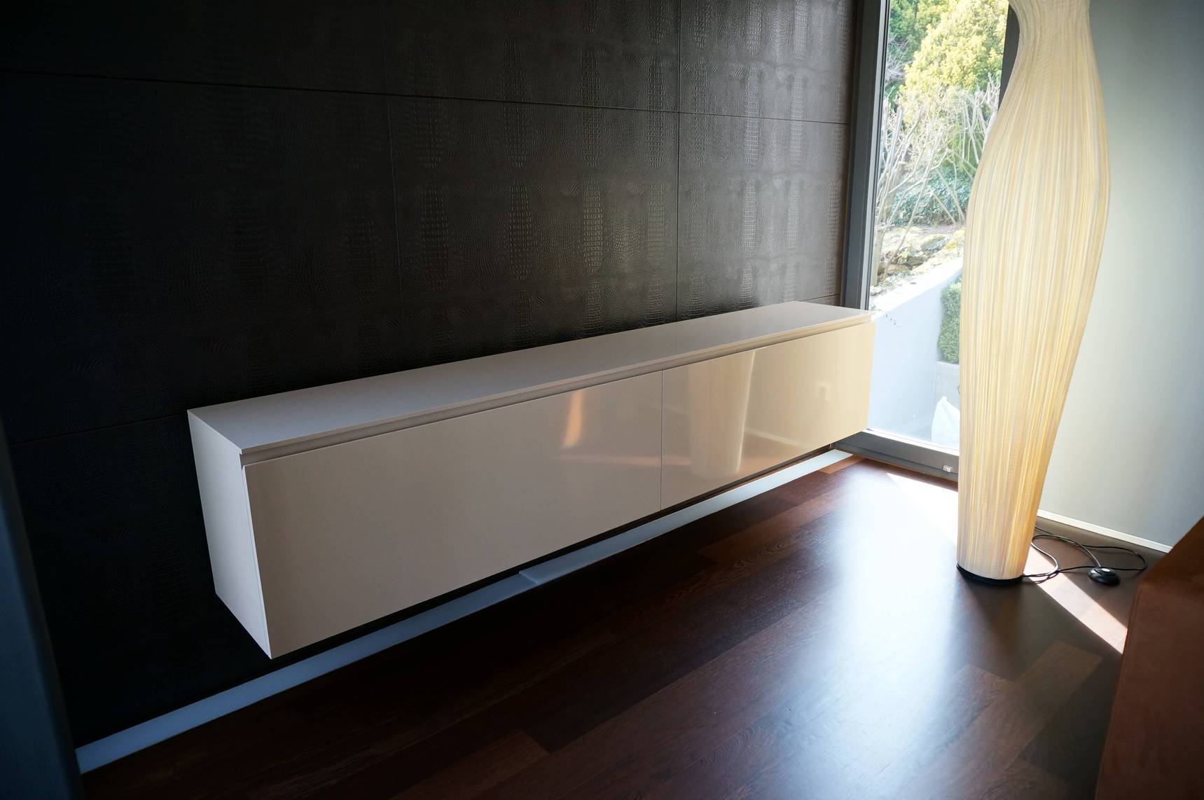resimdo Wohnzimmer sideboard weiss hochglanz Shiny White Gloss HS204