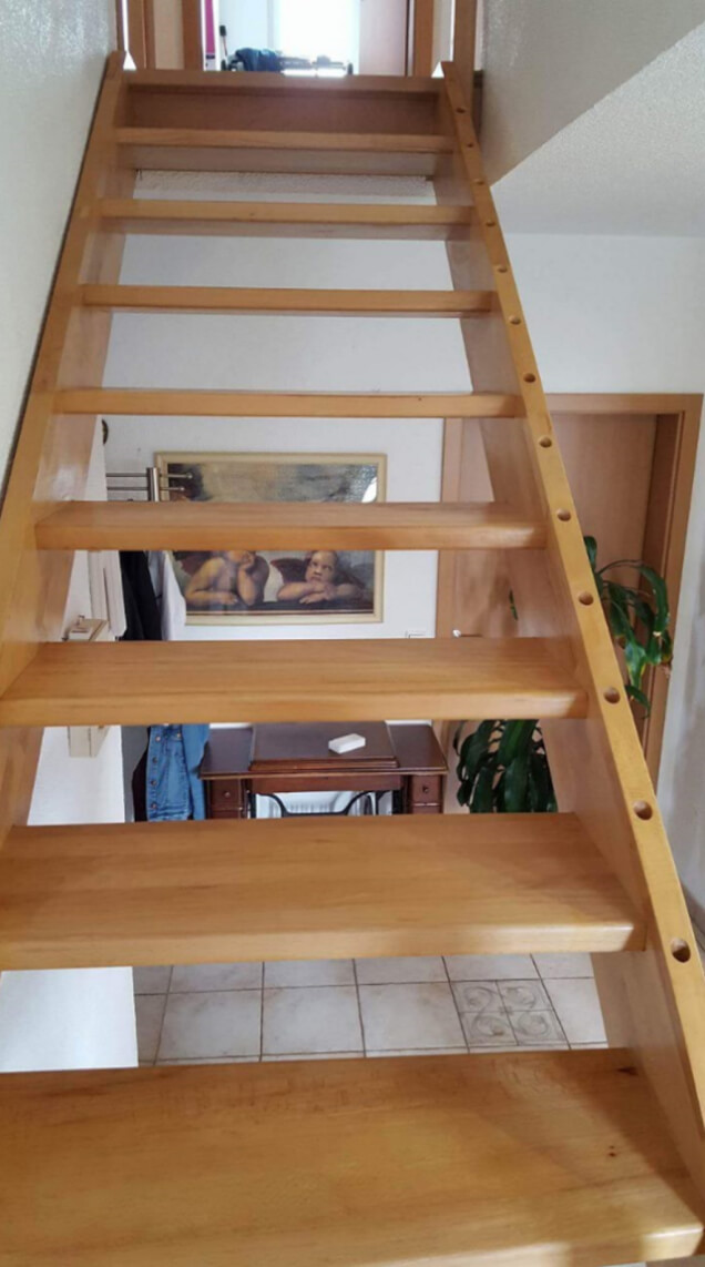 Treppenrenovierung Von Holz Braun Zu Holzoptik Grau 01
