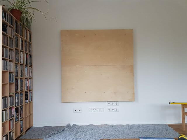 TV Rückwand selber bauen Moebelfolie Wohnzimmer TV Wand grau DW802 05