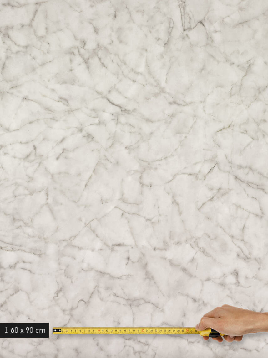 Lámina adhesiva con aspecto de piedra en mármol blanco CO-AB-NS801 Bianco Carrara Marmor