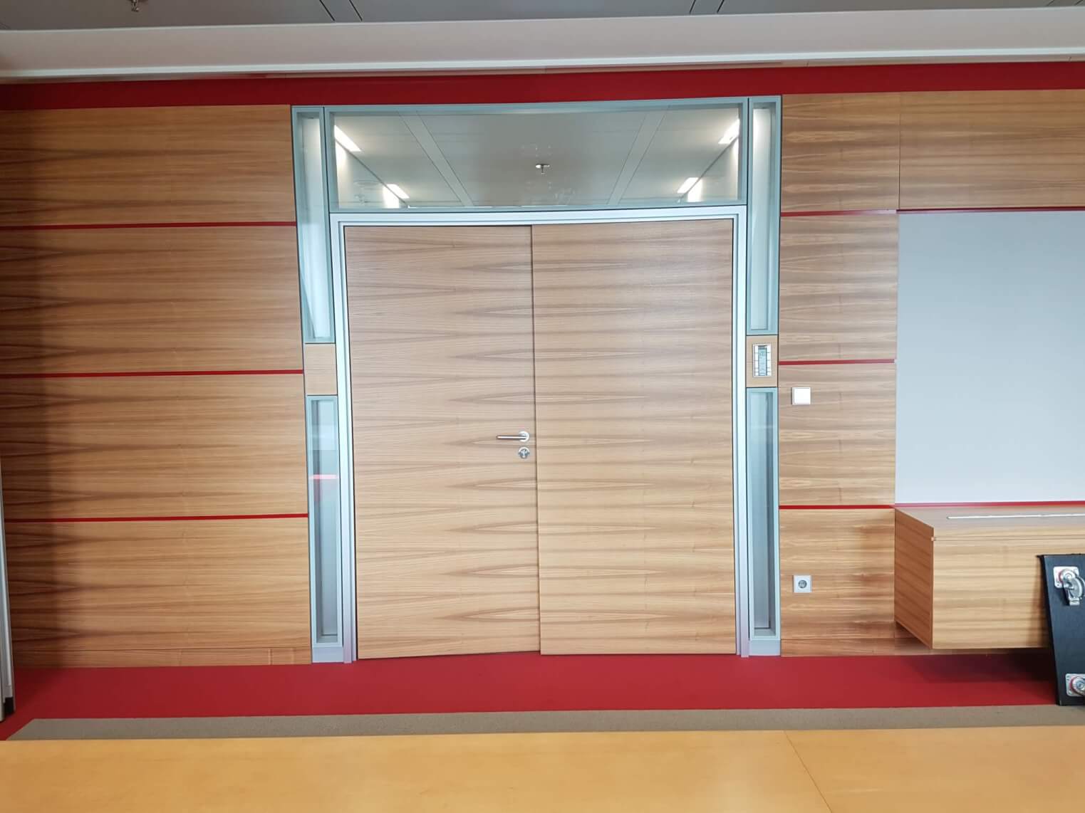 Cost example for coating office/conference room partition walls with adhesive film - before