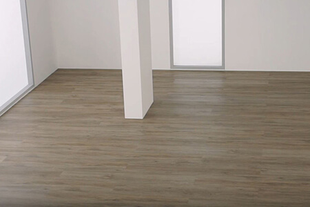 Esempio di pavimento magnetico resimdo con effetto legno chiaro
