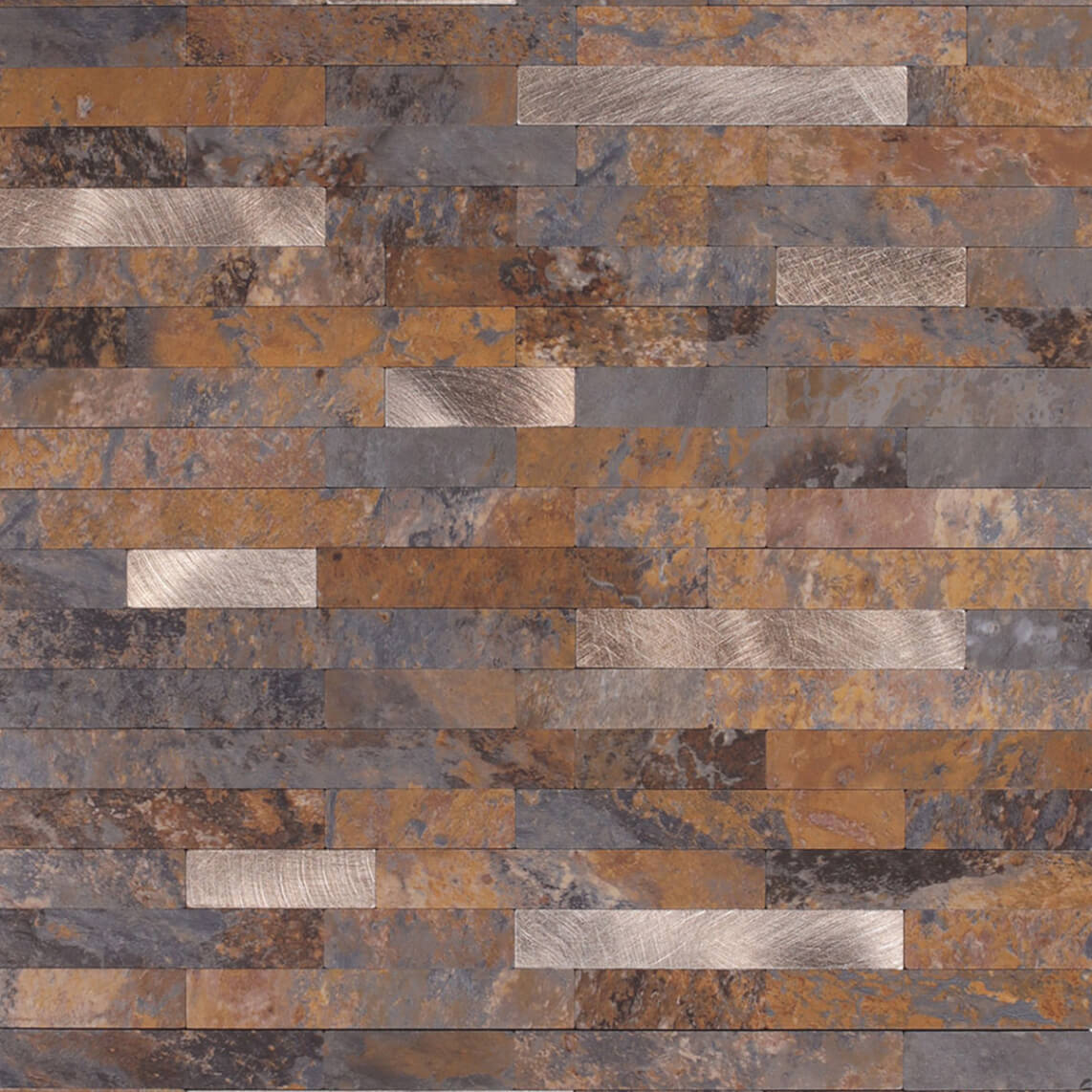Mosaikfliesen selbstklebend Rost Optik grau braun WJ-02 Rustic Stone Tile