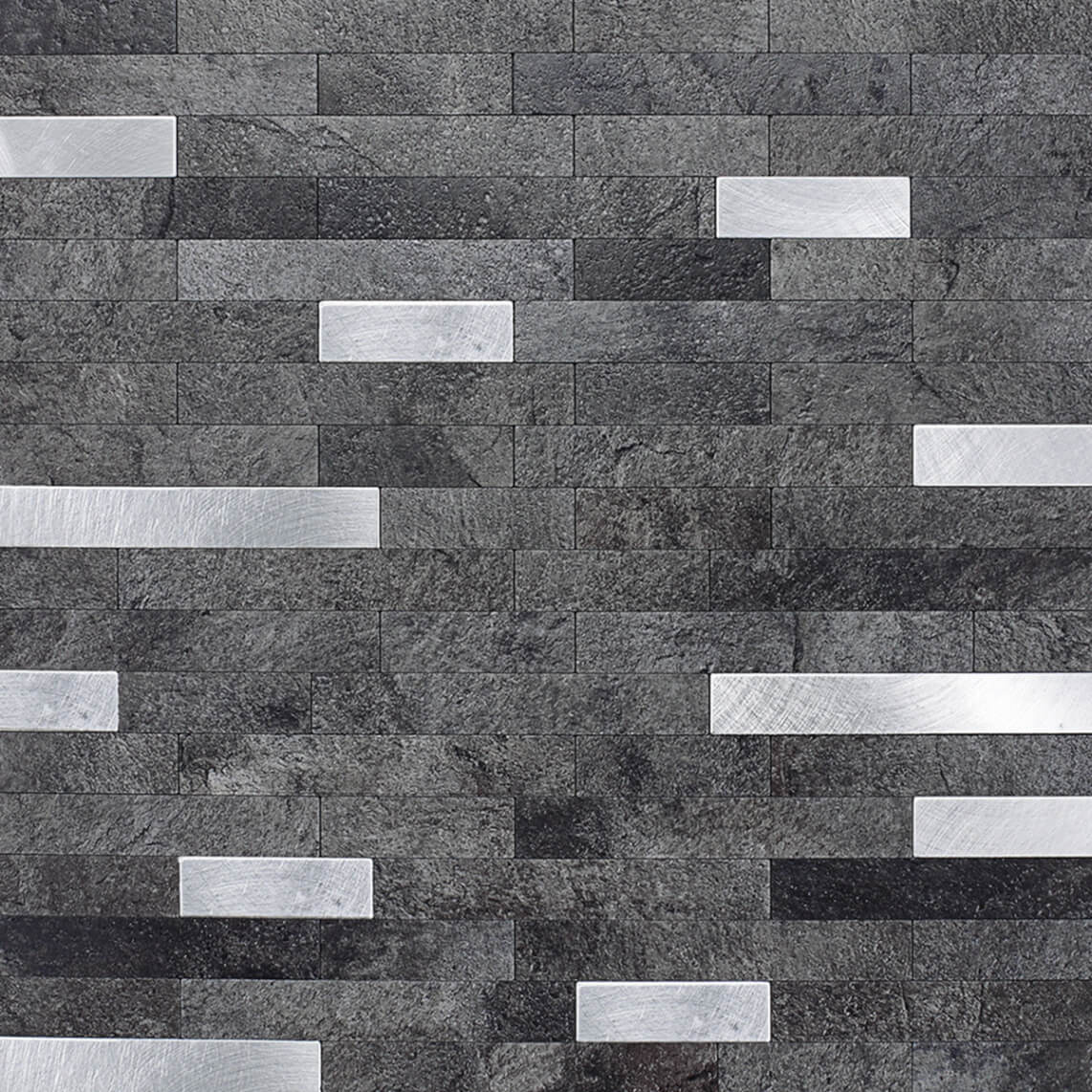Mosaikfliesen selbstklebend Steinoptik schwarz grau silber WJ-18 Black Grey Stone