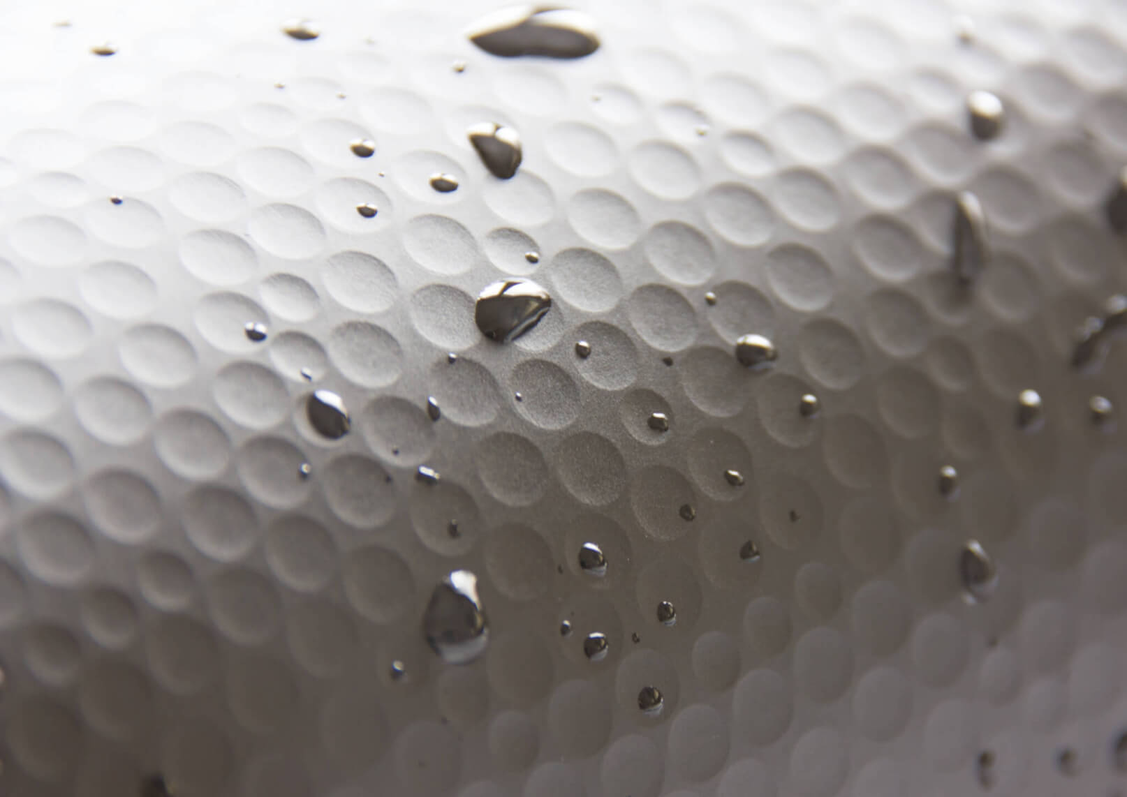 Detail image of waterproof surface structure from golf ball pattern of ZDRAX development.