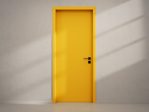 Door with material