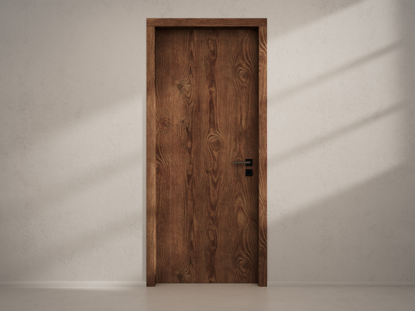 Door with material