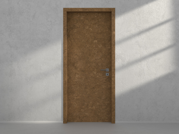 Door with material