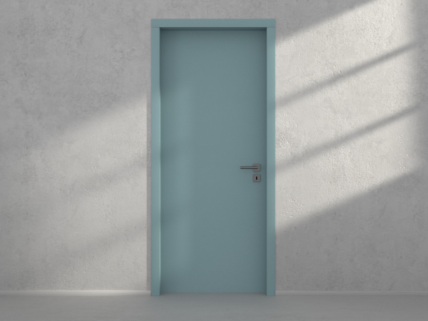 Door with material