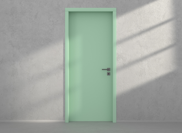 Door with material