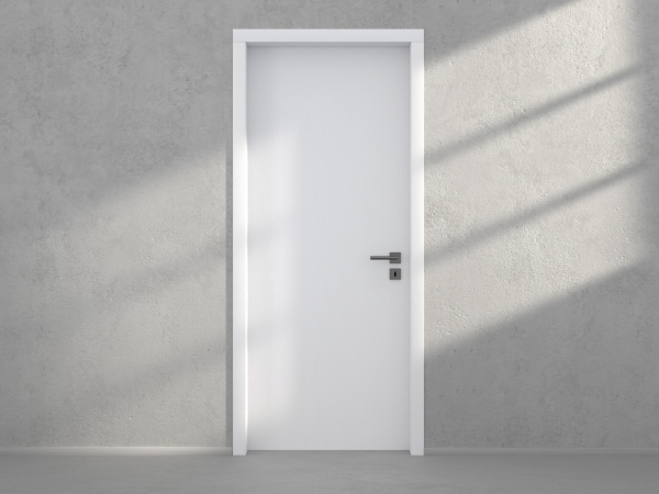 Door with material