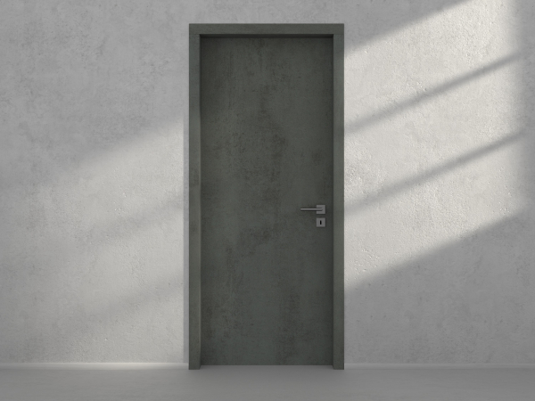 Door with material