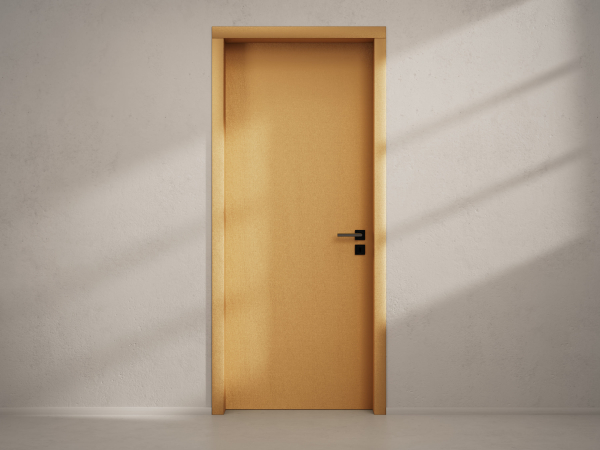 Door with material
