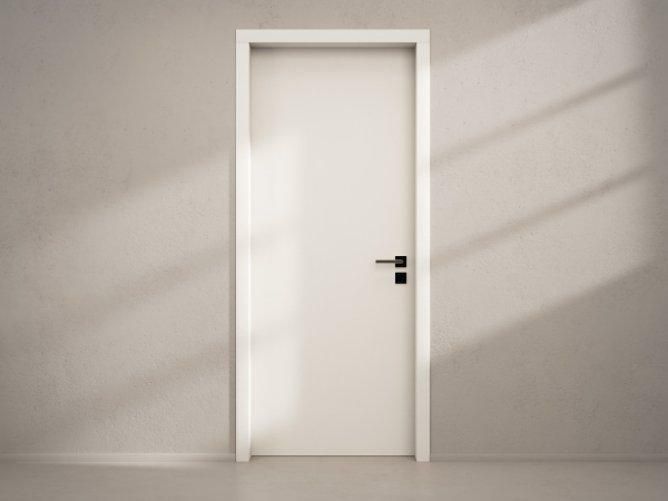 Door with material
