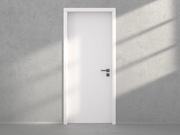 Door with material