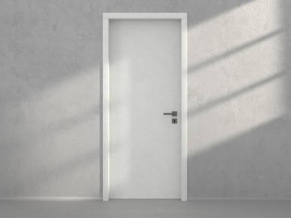 Door with material