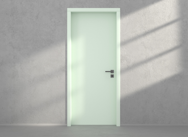Door with material
