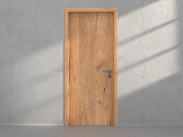 Door with material