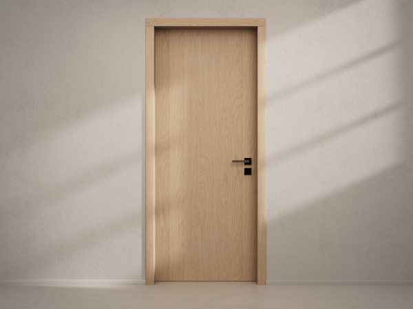 Door with material