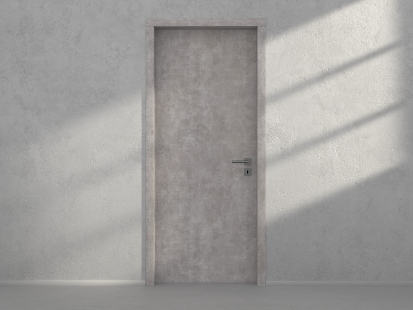 Door with material