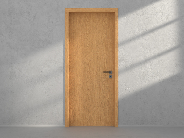 Door with material