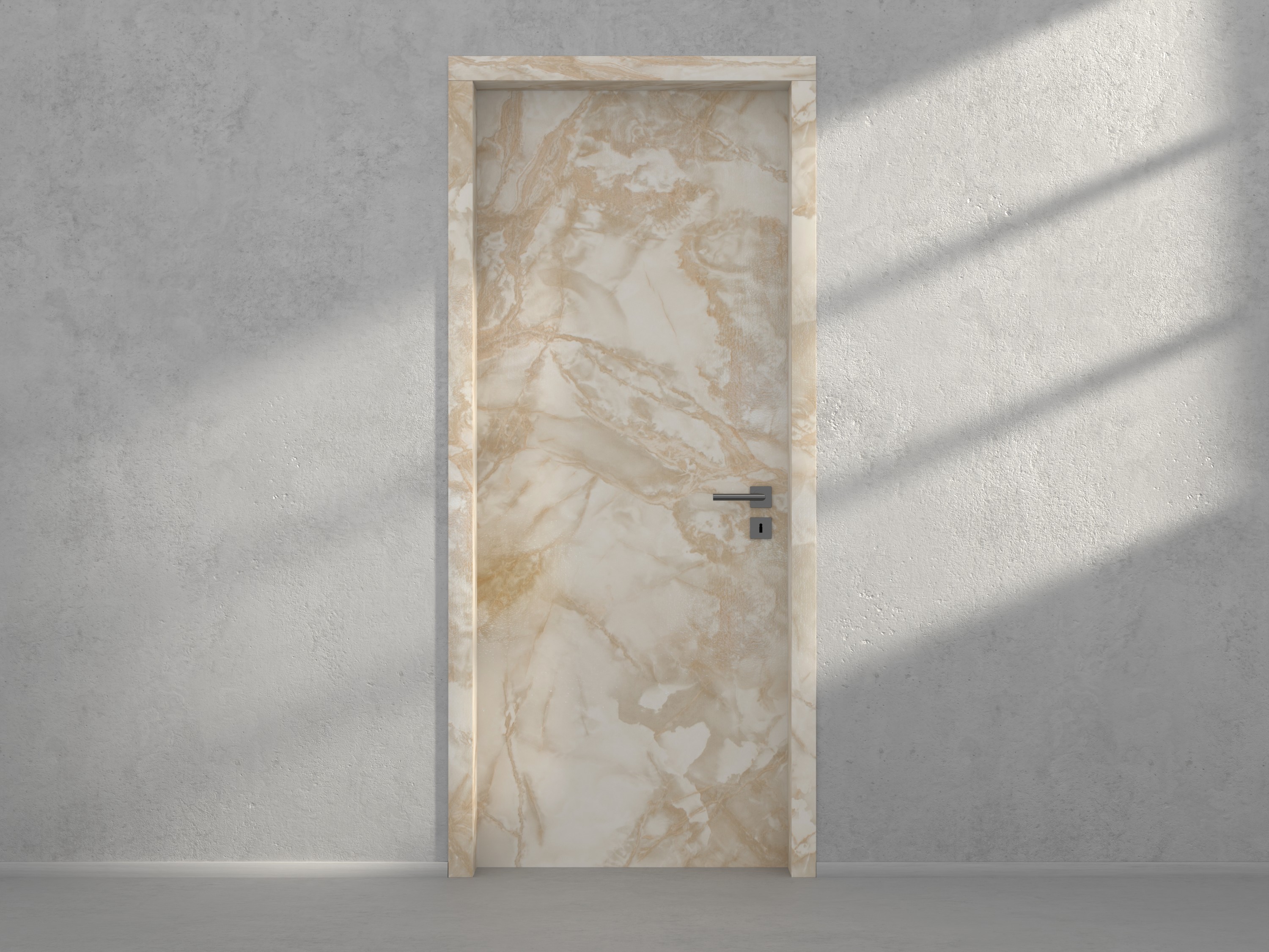 Door with material