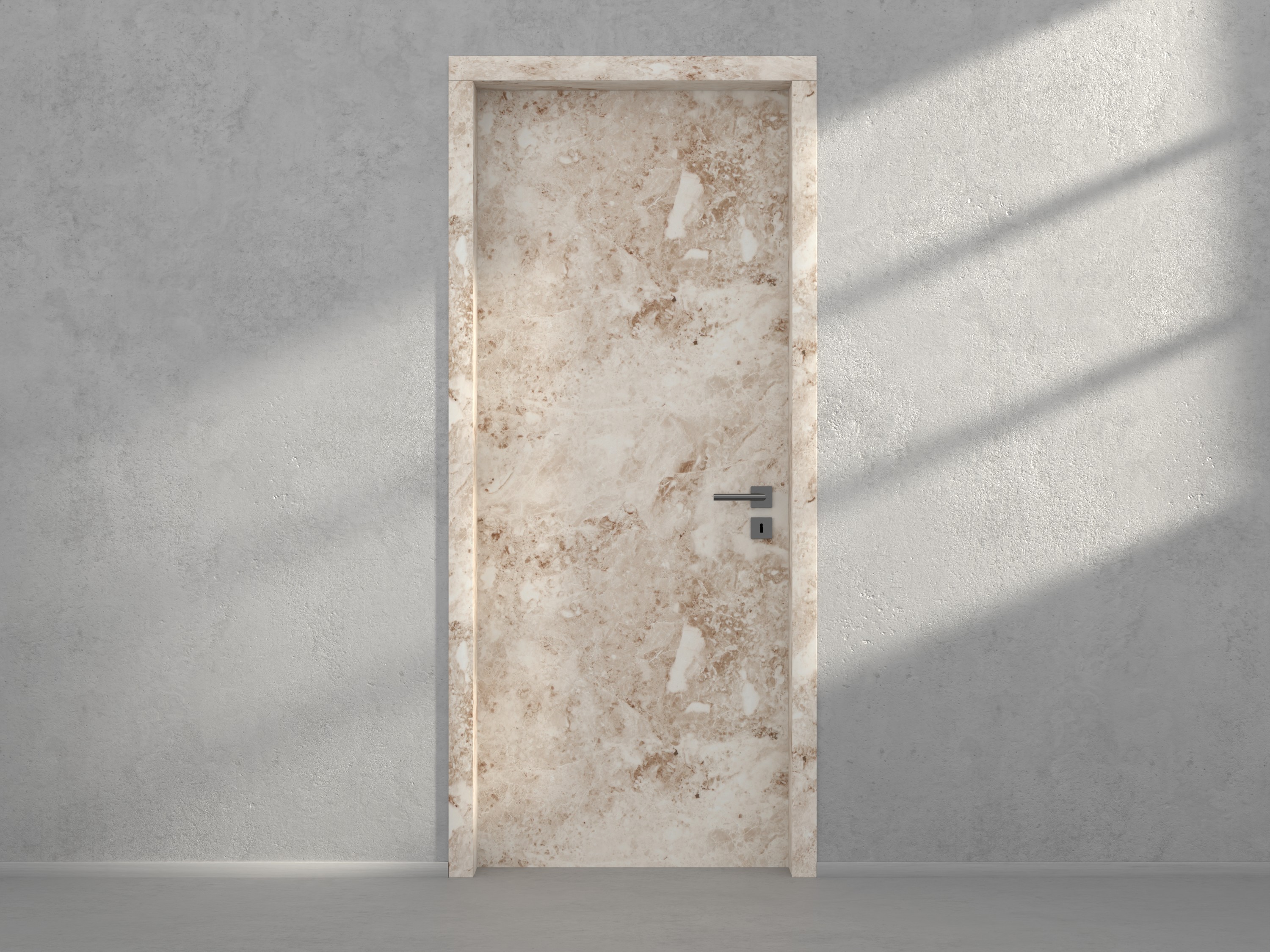 Door with material
