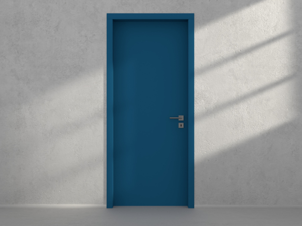 Door with material