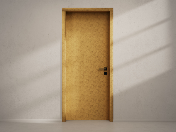 Door with material
