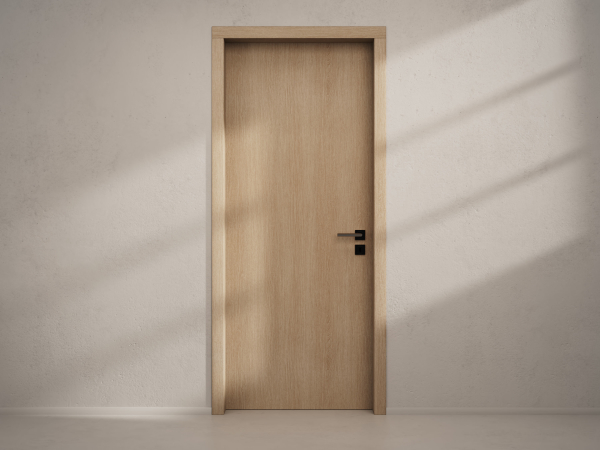 Door with material