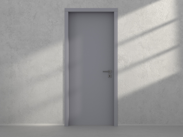 Door with material