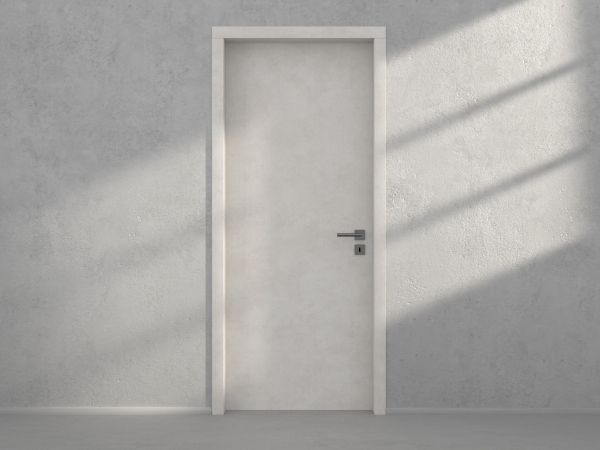Door with material