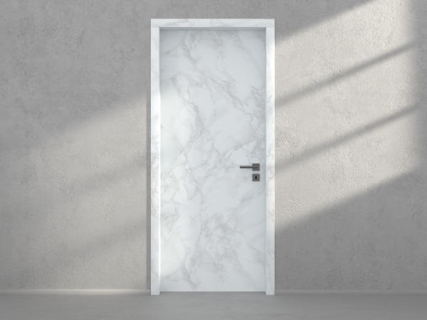 Door with material