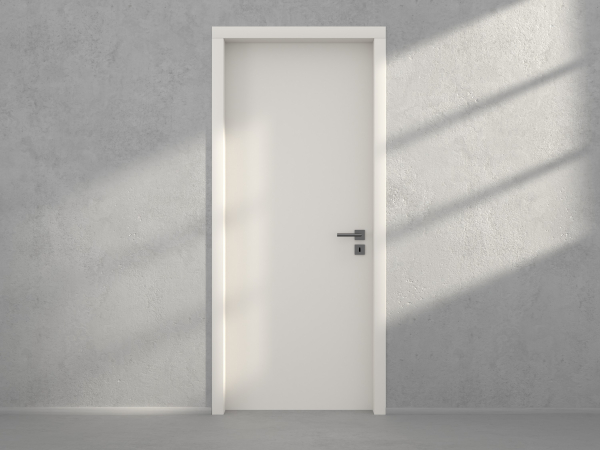 Door with material