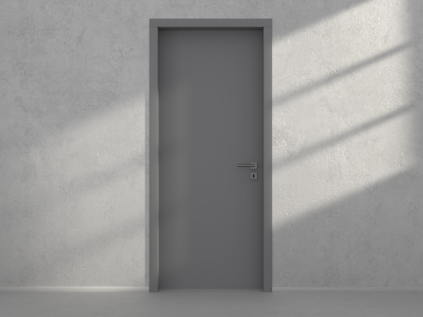 Door with material
