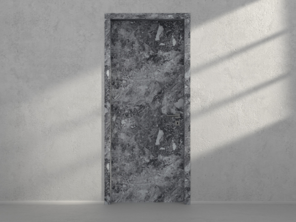 Door with material
