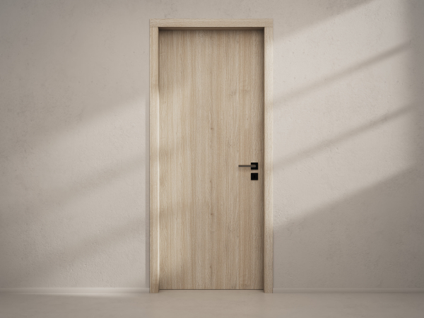 Door with material