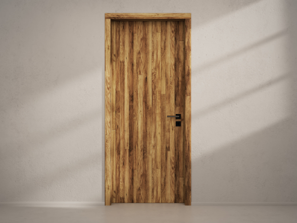 Door with material